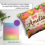 Custom Name Kawaii Autumn Vegetables Corn Pumpkin Coral Seamless Square Filled Cushion Throw Pillow Sofa Bed Home Decor Zip Washable UK Made