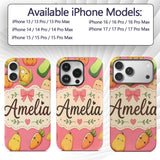 Cute Kawaii Autumn Vegetables Corn Pumpkin Carrot Custom Name Protective Phone Case Mobile Cover Durable Everyday Smartphone Shock Resistant