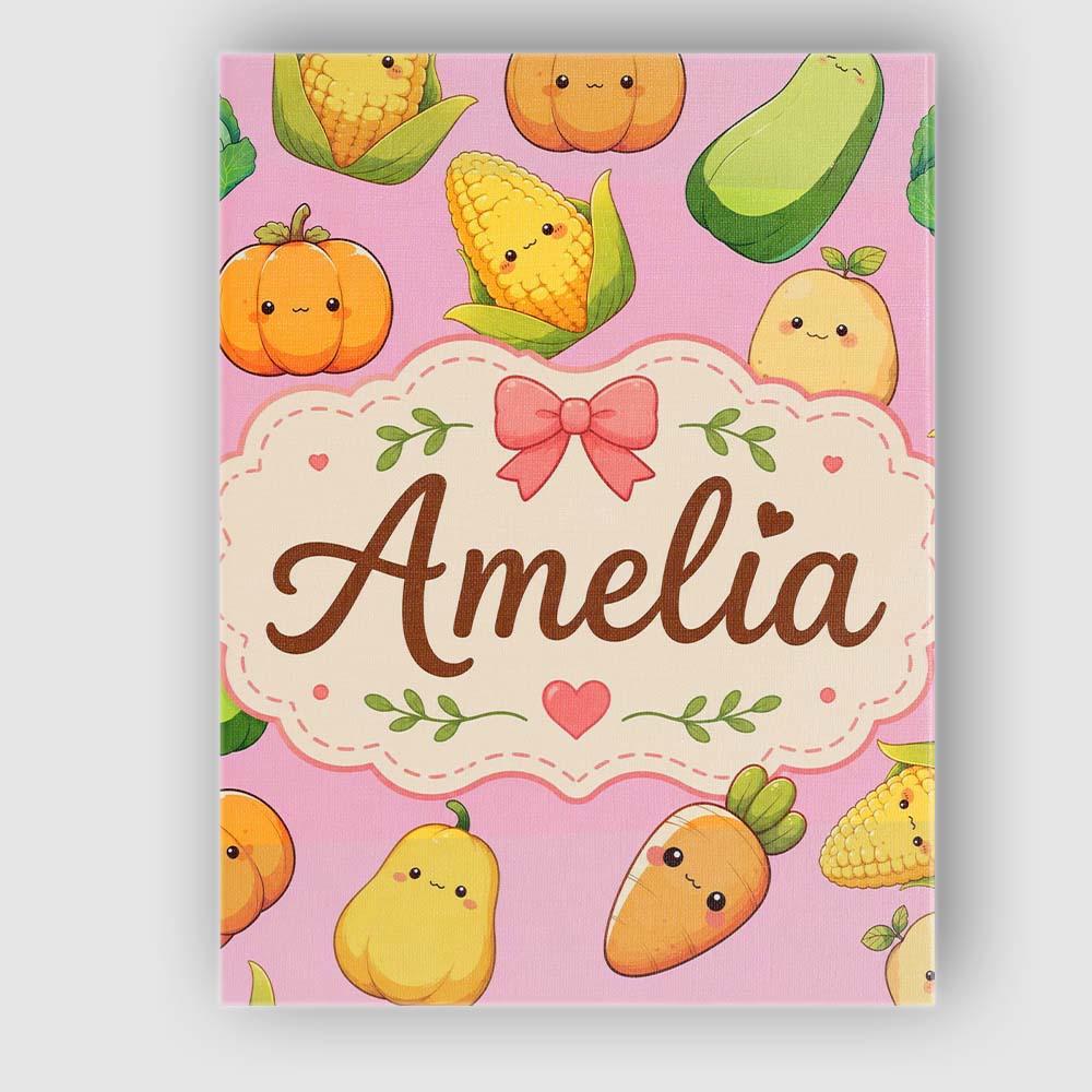 Personalised Name Cute Kawaii Autumn Custom Premium Decorative Design Modern Room Accent Canvas Wall Art Print Decor Picture Ready to Hang