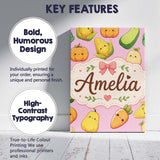 Personalised Name Cute Kawaii Autumn Custom Premium Decorative Design Modern Room Accent Canvas Wall Art Print Decor Picture Ready to Hang