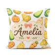 Custom Name Cute Kawaii Autumn Corn Pumpkin Carrot Grey Seamless Square Filled Cushion Throw Pillow Sofa Bed Home Decor Zip Washable UK Made