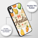Cute Kawaii Autumn Vegetables Corn Pumpkin Carrot Custom Name Protective Phone Case Mobile Cover Durable Everyday Smartphone Shock Resistant