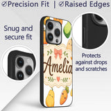 Cute Kawaii Autumn Vegetables Corn Pumpkin Carrot Custom Name Protective Phone Case Mobile Cover Durable Everyday Smartphone Shock Resistant