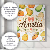 Personalised Name Cute Kawaii Autumn Custom Premium Decorative Design Modern Room Accent Canvas Wall Art Print Decor Picture Ready to Hang