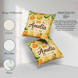 Custom Name Kawaii Autumn Vegetables Corn Carrot Yellow Seamless Square Filled Cushion Throw Pillow Sofa Bed Home Decor Zip Washable UK Made