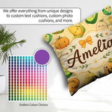 Custom Name Kawaii Autumn Vegetables Corn Carrot Yellow Seamless Square Filled Cushion Throw Pillow Sofa Bed Home Decor Zip Washable UK Made