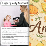 Cute Kawaii Autumn Vegetables Corn Pumpkin Carrot Yellow Seamless  Personalised Custom Name Super Soft Fleece Blanket Bed Sofa Throw