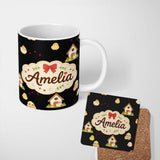 Personalized Custom Name Cute Farm Chick Chicken Coop Arrows White Seamless Pattern Name 11oz Ceramic Coffee Tea Mug White Large Handle