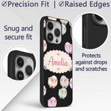 Cute Pastel Rainbow Sheep Lamb Seamless Pattern Custom Name Protective Phone Case Mobile Cover Durable Everyday Smartphone Shock Resistant