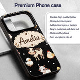 Cute Farm Animals Cow Pig Goat Chicken Duck Sheep Custom Name Protective Phone Case Mobile Cover Durable Everyday Smartphone Shock Resistant