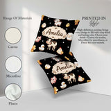 Custom Name Farm Animals Cow Pig Goat Chicken Duck Sheep Pattern Square Filled Cushion Throw Pillow Sofa Bed Home Decor Zip Washable UK Made