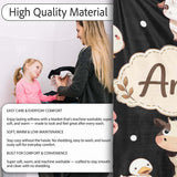 Cute Farm Animals Cow Pig Goat Chicken Duck Sheep Seamless Pattern  Personalised Custom Name Super Soft Fleece Blanket Bed Sofa Throw