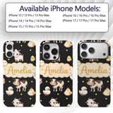 Cute Farm Animals Cow Pig Goat Chicken Duck Sheep Custom Name Protective Phone Case Mobile Cover Durable Everyday Smartphone Shock Resistant