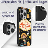 Cute Farm Tractor Farmer Girl Duck Sun Scene Custom Name Protective Phone Case Mobile Cover Durable Everyday Smartphone Shock Resistant