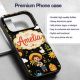 Cute Farm Tractor Farmer Girl Duck Sun Scene Custom Name Protective Phone Case Mobile Cover Durable Everyday Smartphone Shock Resistant