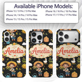 Cute Farm Tractor Farmer Girl Duck Sun Scene Custom Name Protective Phone Case Mobile Cover Durable Everyday Smartphone Shock Resistant