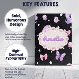Personalised Name Cute Pastel Unicorn Bird Custom  Unique Gift Idea Elegant Feature Canvas Wall Art Print Decor Picture Ready to Hang