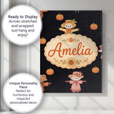Personalised Name Cute Autumn Scarecrow Custom  Modern Room Accent Elegant Feature Canvas Wall Art Print Decor Picture Ready to Hang