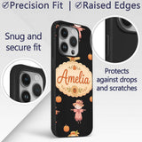 Cute Autumn Scarecrow Pumpkin Birds Seamless Custom Name Protective Phone Case Mobile Cover Durable Everyday Smartphone Shock Resistant