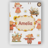 Personalised Name Cute Farm Barn Scarecrow Custom  Unique Gift Idea Elegant Feature Canvas Wall Art Print Decor Picture Ready to Hang