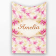 Vibrant Red Yellow Poinsettia Floral Seamless Pattern Lovely  Personalised Custom Name Super Soft Fleece Blanket Bed Sofa Throw