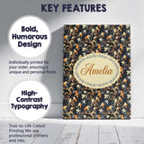 Personalised Name Elegant Orange Gold Custom Modern Room Accent Creative Decorator Style Canvas Wall Art Print Decor Picture Ready to Hang