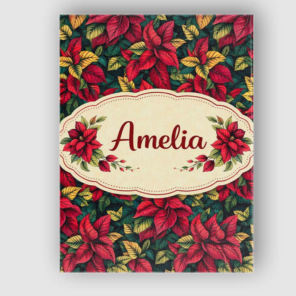 Personalised Name Dark Green Burgundy Foliage Dense Seamless Pattern Custom  Home Canvas Wall Art Print Decor Picture Ready to Hang