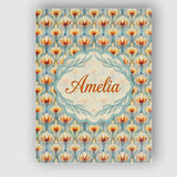 Personalised Name Elegant Orange Tulip Custom  Unique Gift Idea Modern Room Accent Canvas Wall Art Print Decor Picture Ready to Hang