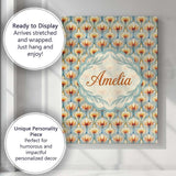 Personalised Name Elegant Orange Tulip Custom  Unique Gift Idea Modern Room Accent Canvas Wall Art Print Decor Picture Ready to Hang