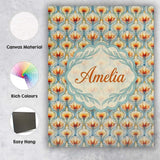 Personalised Name Elegant Orange Tulip Custom  Unique Gift Idea Modern Room Accent Canvas Wall Art Print Decor Picture Ready to Hang