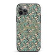 Soft Teal Pink Floral Vine Classic Printed Design Custom Name Protective Phone Case Mobile Cover Durable Everyday Smartphone Shock Resistant