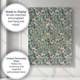Personalised Name Soft Teal Pink Floral Custom  Modern Room Accent Elegant Feature Canvas Wall Art Print Decor Picture Ready to Hang