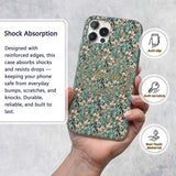 Soft Teal Pink Floral Vine Classic Printed Design Custom Name Protective Phone Case Mobile Cover Durable Everyday Smartphone Shock Resistant