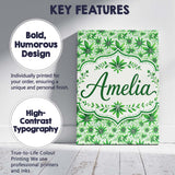 Personalised Name Fresh Green Cannabis Leaf Custom  Bespoke Interior Contemporary Canvas Wall Art Print Decor Picture Ready to Hang