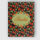 Personalised Name Autumn Red and Green Custom  Modern Room Accent Elegant Feature Canvas Wall Art Print Decor Picture Ready to Hang