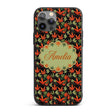 Autumn Red and Green Cannabis Printed Design Custom Name Protective Phone Case Mobile Cover Durable Everyday Smartphone Shock Resistant