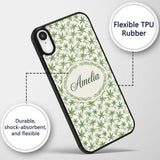 Soft Green Cannabis Leaf Watercolor on White Custom Name Protective Phone Case Mobile Cover Durable Everyday Smartphone Shock Resistant