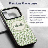 Soft Green Cannabis Leaf Watercolor on White Custom Name Protective Phone Case Mobile Cover Durable Everyday Smartphone Shock Resistant