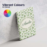 Personalised Name Soft Green Cannabis Leaf Custom  Unique Gift Idea Elegant Feature Canvas Wall Art Print Decor Picture Ready to Hang