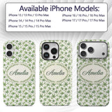 Soft Green Cannabis Leaf Watercolor on White Custom Name Protective Phone Case Mobile Cover Durable Everyday Smartphone Shock Resistant