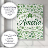 Personalised Name Botanical Mixed Green Custom  Modern Room Accent Elegant Feature Canvas Wall Art Print Decor Picture Ready to Hang