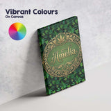 Personalised Name Deep Jungle Green Cannabis Custom Bespoke  Contemporary Display Canvas Wall Art Print Decor Picture Ready to Hang