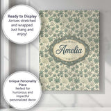 Personalised Name Muted Sage and Cream Custom  Modern Room Accent Elegant Feature Canvas Wall Art Print Decor Picture Ready to Hang