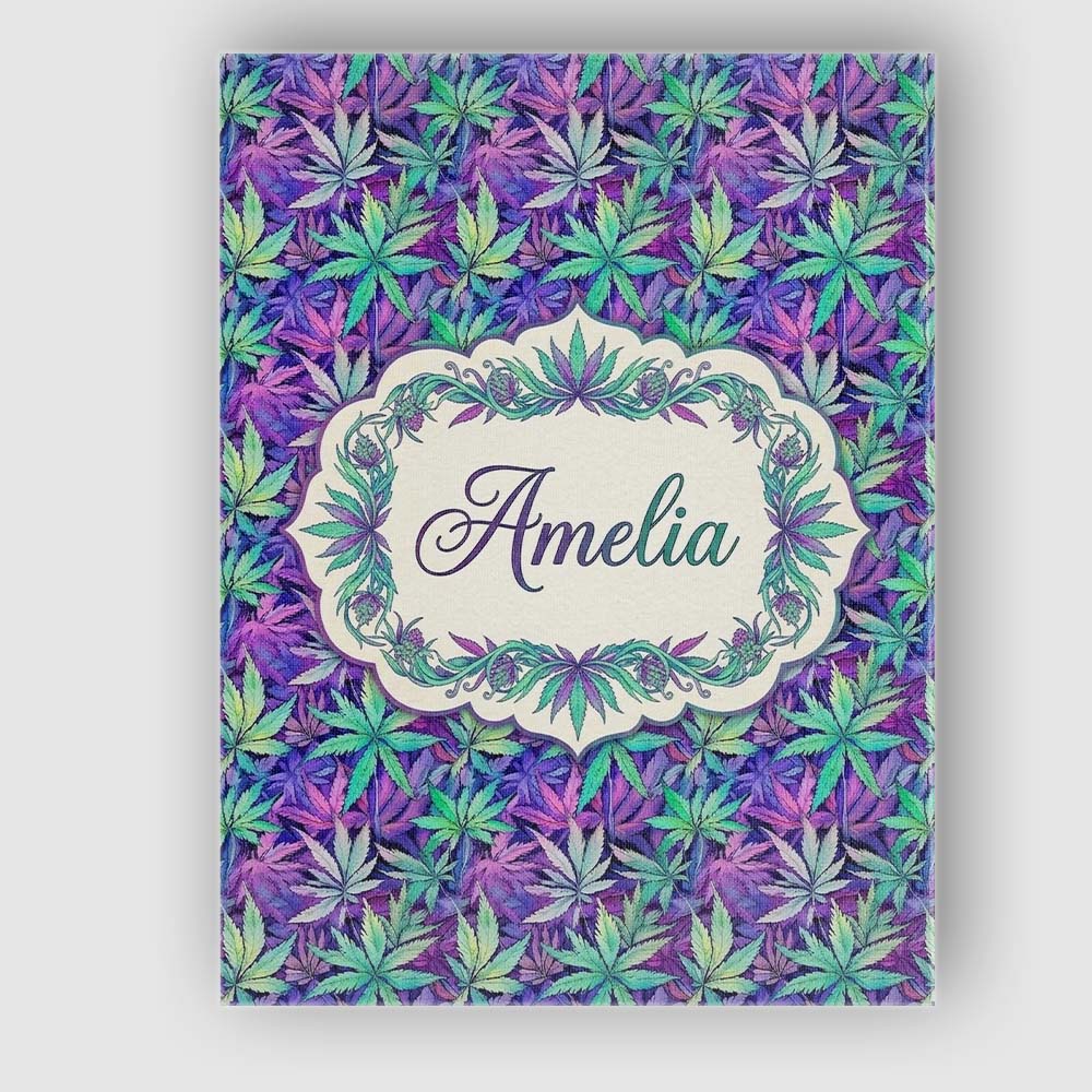 Personalised Name Vibrant Purple and Teal Custom  Unique Gift Idea Elegant Feature Canvas Wall Art Print Decor Picture Ready to Hang