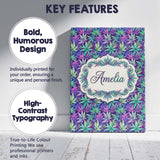 Personalised Name Vibrant Purple and Teal Custom  Unique Gift Idea Elegant Feature Canvas Wall Art Print Decor Picture Ready to Hang