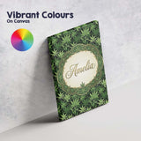 Personalised Name Deep Green Cannabis Custom Modern Room Accent Creative Decorator Style Canvas Wall Art Print Decor Picture Ready to Hang
