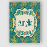 Personalised Name Autumn Yellow Green and Custom  Unique Gift Idea Elegant Feature Canvas Wall Art Print Decor Picture Ready to Hang