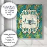 Personalised Name Autumn Yellow Green and Custom  Unique Gift Idea Elegant Feature Canvas Wall Art Print Decor Picture Ready to Hang