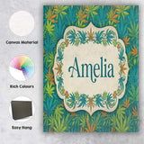 Personalised Name Autumn Yellow Green and Custom  Unique Gift Idea Elegant Feature Canvas Wall Art Print Decor Picture Ready to Hang