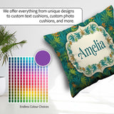 Custom Name Autumn Yellow Green Orange Cannabis Seamless Pattern Square Filled Cushion Throw Pillow Sofa Bed Home Decor Zip Washable UK Made